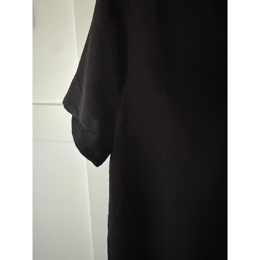 Hilary Radley Womens Black Short Sleeve Split Neck Henley Blouse Top Small NWT - Picture 8 of 12